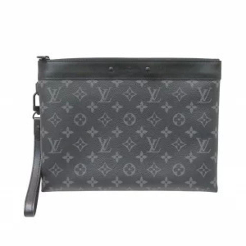 Louis Vuitton Clutch Bag Monogram Eclipse Black Toile Canvas